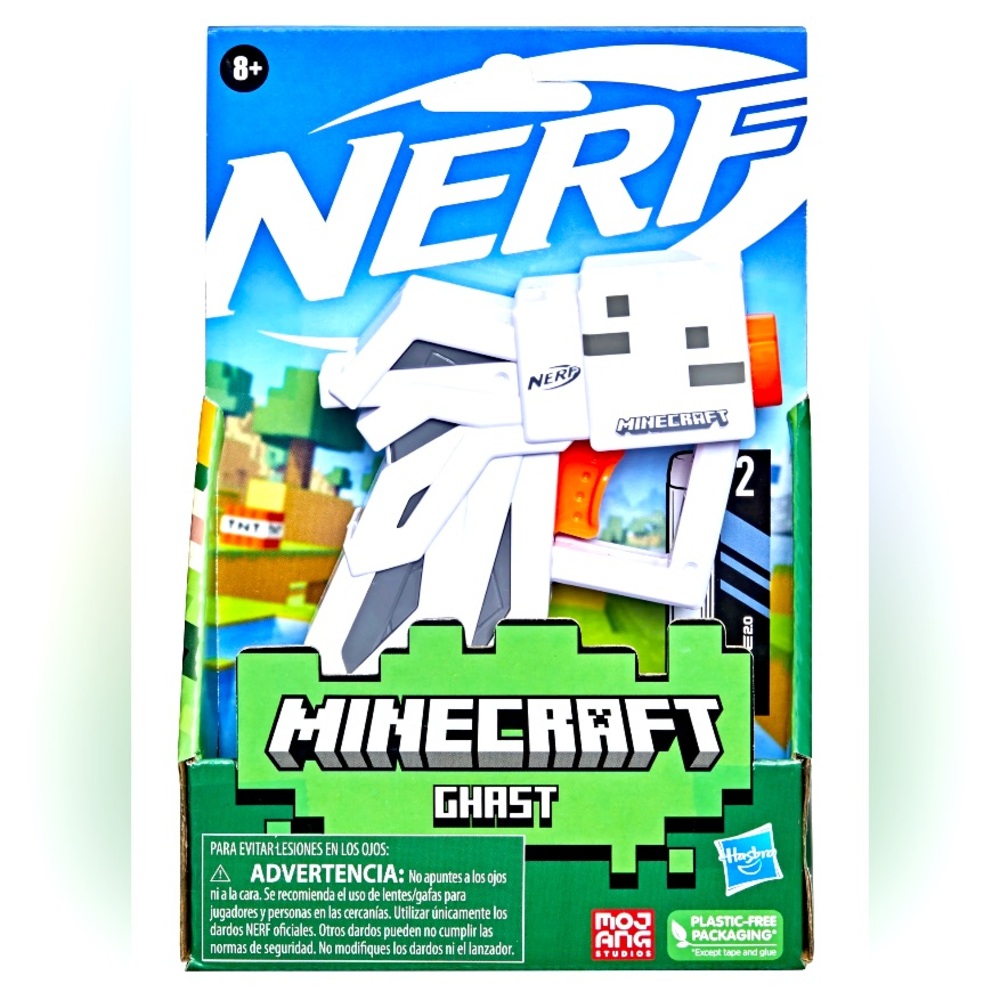 ⚡️NEW⚡️Nerf MicroShots Minecraft Ghast Mini Kids Toy Blaster with 2 Darts